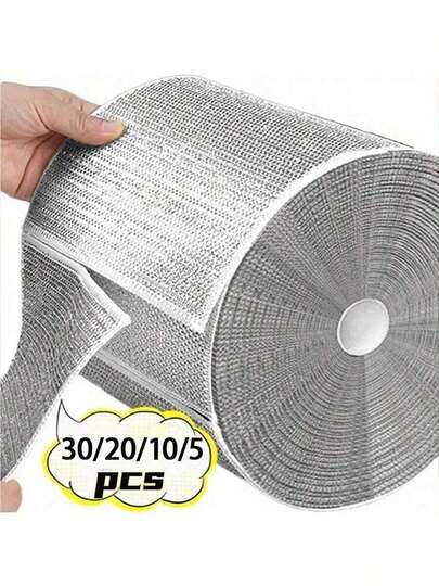 30 chiếc khăn lau lưới kim loại hai mặt dày dặn, khăn lau dụng cụ nhà bếp