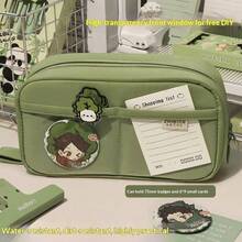 2026 New Japanese Ins High-Quality Minimalist Green Transparent Pencil Case, Large Capacity, Student Stationery Storage Bag, Practical Back To School Gift - Volcano Large Capacity Pencil Case - View 4