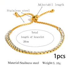 1pc Stainless Steel Adjustable Sliding Chain With 2 Beads, DIY Jewelry Bracelet Accessories - Multicolor - View 8