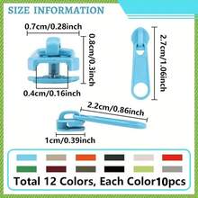 120pcs Vibrant Zinc Alloy Zipper Pulls - Sturdy Metal Slider Tabs For DIY Jewelry Making & Crafts - 12 Colors / 10 Pieces Per Color - View 3