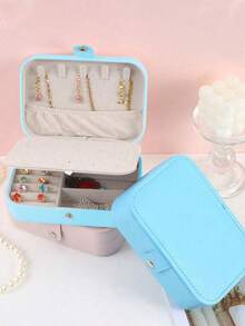 1pc Multi-Functional Jewelry Storage Box, Waterproof PU Leather Jewelry Organizer, Women's Luxury Jewelry Box For Necklaces, Rings, Earrings, Watches, Bracelets, Ideal For Mother's Day, Easter, Birthday Gifts, Perfume & Cosmetic Storage - Multicolor - View 7