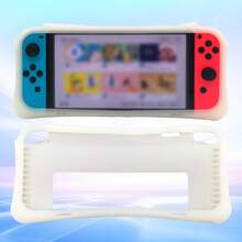 1pc Switch OLED Luminous White Game Protective Case, Upgraded Shock-Absorbing Ribs For Anti-Fall And Anti-Explosion, Ergonomic Design Grip Enhances Gaming Experience - View 7