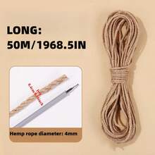 Dây thừng sisal cotton lanh bền chắc dùng làm trụ cào móng cho mèo - Dây thay thế cho trụ cào móng tự làm và đồ chơi chống cào móng, dây thay thế cho trụ cào móng - vật liệu lấp đầy trụ cào móng tự làm, dây đồ chơi cho thú cưng dày dặn chống trượt. - Màu Mù tạt vàng - Xem 15