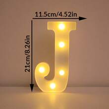 1件 21cm 家居裝飾 LED 發光字母燈，婚禮求婚生日派對裝飾字母數字燈，女孩房裝飾燈，室內裝飾 - 白色 - 查看 35