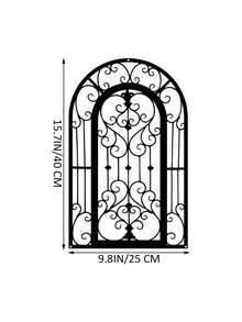 1 pieza Decoración de pared de metal con flor de iris en arco vintage - Adecuado para puerta principal, alféizar de ventana, valla del patio, etc. Decoración vintage de interior/exterior - Estructura de metal duradera, diseño de línea suave, adecuado para decoración de Año Nuevo y Navidad - Multicolor - Ver 4