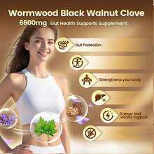 Miriyalyad VivoNu Wormwood Black Walnut Cloves Capsules - Boost Metabolism & Enhance Energy | Contains Black Walnut, Garlic, Wormwood, And More | 240 Capsules (80-Day Supply) - 3PCS - 查看 2