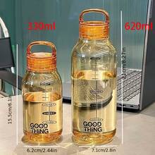 Bình nước chống rò rỉ màu xám nhạt dành cho nữ, có vạch chia độ, vật dụng cần thiết khi đi du lịch. - Màu Xám nhạt - Xem 7