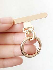 1 pieza Conector de cordón para teléfono unisex, anillo de metal, clip de acero inoxidable giratorio en semicírculo, ultra delgado, universal, conector de correa para teléfono antiperidida, duradero para acampada al aire libre, viajes, hogar, oficina, escuela, dormitorio, regalo de cumpleaños, uso diario - Multicolor - Ver 7