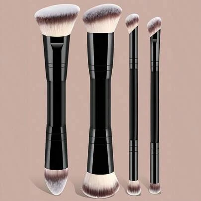 Bộ 4 cọ trang điểm chuyên nghiệp hai đầu - Bao gồm cọ nền, cọ tạo khối, cọ má hồng, cọ phấn phủ, cọ phấn mắt, cọ che khuyết điểm, cọ highlight, cọ pha màu. Lông cọ mềm mại, nhỏ gọn tiện mang theo khi đi du lịch, món quà tuyệt vời dành cho phụ nữ và các cô gái. Bộ cọ trang điểm, Bộ dụng cụ trang điểm, Bộ cọ trang điểm, Bộ dụng cụ trang điểm hoàn chỉnh, Bộ cọ trang điểm, Bộ quà tặng cọ trang điểm, Bộ sản phẩm, Quà tặng, Cọ trang điểm chuyên nghiệp, Bộ trang điểm hoàn chỉnh