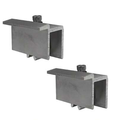 Fixador Grampo Final End Clamp Placa Painel Solar Alumínio e Inox | Perfil Master | Kit 02 Un