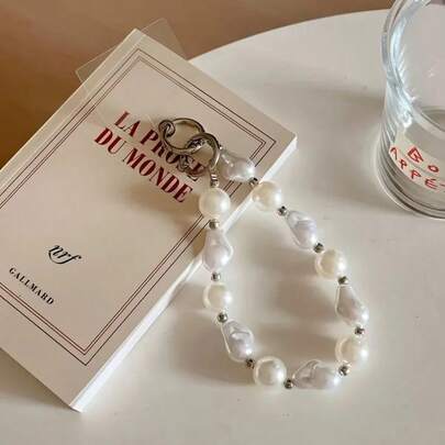 女士不规则珍珠手链，手机挂绳，时尚小巧，可作香水瓶，腕带，短款