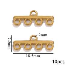10 Pcs/Lot Stainless Steel Multi-Layer Chain Clasp String Connector DIY Jewelry Accessories Connector - Multicolor - View 8