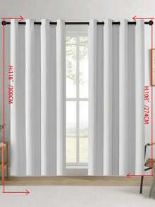 1片/2片装窗帘，遮光窗帘，隔热，不透光窗帘，带孔眼，遮光，防紫外线，卧室客厅室内装饰，隔热遮光窗帘 - 重型遮光带孔眼窗帘，适用于卧室和客厅，保护隐私和调节温度的窗帘，客厅窗帘 - 白色 - 查看 24