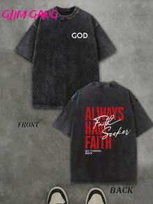 Jesus Pure Cotton T - Shirt Need Prayer? Tap My Shoulder IVVISGLORY Graphic TEE, Double - Sided Printing. Christmas Men's Summer Crew - Neck T - Shirt, Washed, 100% Pure Cotton, 230g, 1 Piece. Men's Top, A Gift For Family And Friends - màu đen - Xem 1