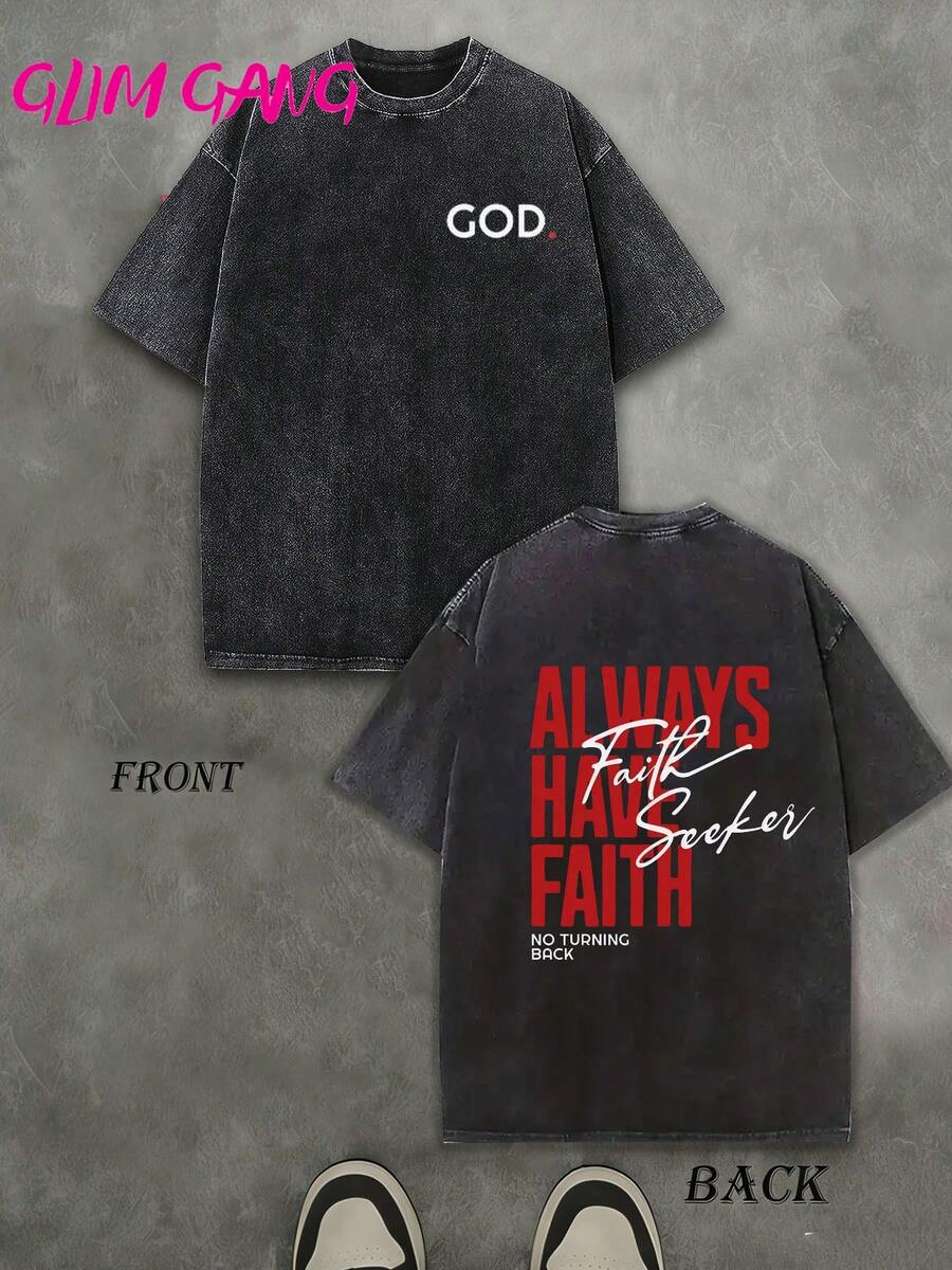 Jesus Pure Cotton T - Shirt Need Prayer? Tap My Shoulder IVVISGLORY Graphic TEE, Double - Sided Printing. Christmas Men's Summer Crew - Neck T - Shirt, Washed, 100% Pure Cotton, 230g, 1 Piece. Men's Top, A Gift For Family And Friends - màu đen - Xem 1