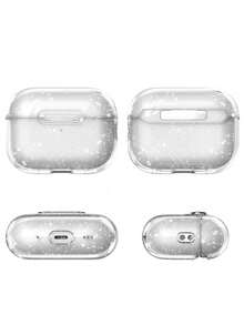 亮片钻石透明闪光蓝牙耳机保护套，全包式设计，兼容苹果第四代/第三代Pro/第二代Pro，时尚百搭 - 彩色 - 查看 2