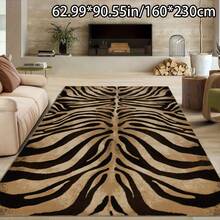 Brown And Black Zebra Pattern Rectangular Large Carpet For Bedroom, Living Room, Dining Room, Study, Bedroom.Soft And Versatile Home Carpet, Large Floor Mat - 1PC - 查看 7