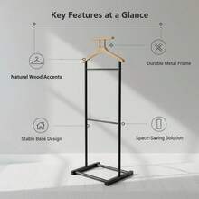 LIN HOME Coat Rack - Black - View 4