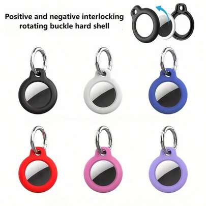 1pc/4pcs Pet Tracker Anti-Lost Protector Keychain Waterproof Soft Airtag Protective Case, Suitable For Luggage, Backpack, Keys And Dog GPS Tracker. Pet Anti-Lost Tracker Protective Case, This Protective Shell Does Not Include Airtag.