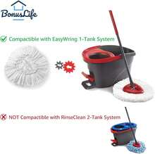 BonusLife 1 Pack Mop Refill And 1 Mop Head Base Part For O-Ceda EasyWrin Spin Mop Refill 1-Tank System Only Easy Cleaning Microfiber Replacement - Màu A - Xem 2