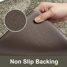 Anti Fatigue Mats for Kitchen Floor 17"x47"+17"x29" Boho Kitchen Rugs Sets of 2 Cushioned Kitchen Floor Mats Comfort Standing Mat for Laundry Office Sink Desk Dark Green - Verde Oscuro - Ver 5