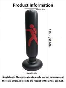 1pc Thick Adult Fitness Inflatable Punching Column, Outdoor Unbreakable, Indoor Inflatable Punching Bag - Multicolor - View 6