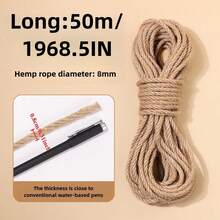 Dây thừng sisal cotton lanh bền chắc dùng làm trụ cào móng cho mèo - Dây thay thế cho trụ cào móng tự làm và đồ chơi chống cào móng, dây thay thế cho trụ cào móng - vật liệu lấp đầy trụ cào móng tự làm, dây đồ chơi cho thú cưng dày dặn chống trượt. - Màu Mù tạt vàng - Xem 18