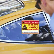 120pcs French Parking Violation Stickers Illegally Parked Decal 2x3 Inch Multi Reasons Parking Violation Label Funny Prank It's Time To Punish Parking Lot Idiots Gag Gift - A - View 3