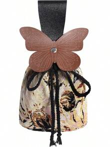 FURPHI Renaissance Belt Pouch Medeival Butterfly Drawstring Waist Bag Vintage Coin Purse Dice Bag Costume Accessories For LARP Ren Faire - D - 查看 7