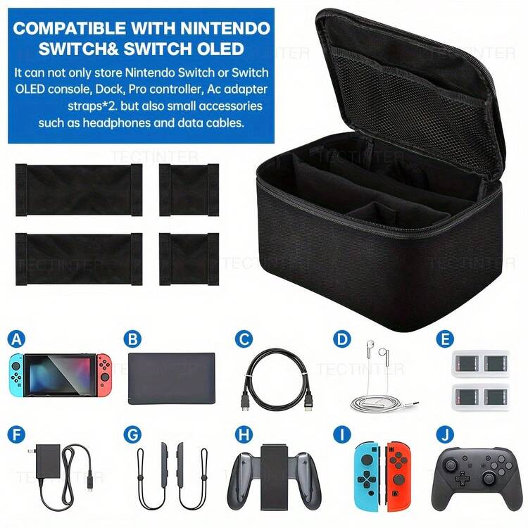 1pc Switch Game Console Protective Case With Strap And Tablet Pocket, Suitable For Switch/OLED Models, Designed For Gamers, Students, Travelers, And Families, Hard Shell Anti-Fall And Shock Protection, Adjustable Strap For Hands-Free Carrying, Built-In Tablet Pocket To Prevent Screen Scratches, Precise Cutouts - View 7