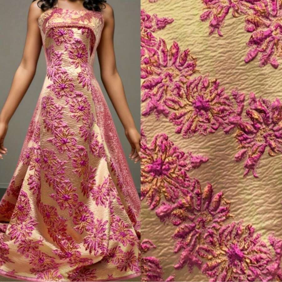 Vải ren gấm Nigeria châu Phi 2026 chất lượng cao, ren tuyn Pháp, vải ren jacquard châu Phi dành cho váy dự tiệc nữ.