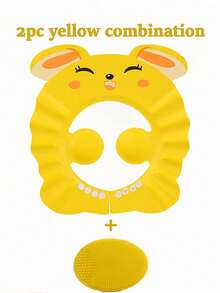 2个装婴儿防水护耳洗发帽，可爱可调节婴儿洗发帽，粉色、蓝色、黄色EVA材质，适合男孩女孩日常洗澡、护发、防晒 - 彩色 - 查看 10