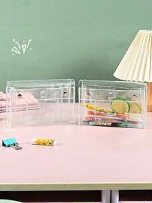 Estuche de lápices transparente de PVC con gran capacidad, bolsa de papelería portátil impermeable para estudiantes - transparente - Ver 2