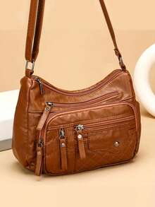 男士新款斜挎包，时尚百搭，适合日常通勤，多层肩包 - 彩色 - 查看 4