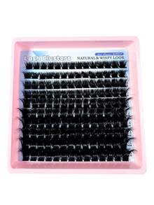 140片8D奢华蓬松DIY簇状假睫毛 - 14-20mm混合长度睫毛嫁接，0.07mm俄罗斯D卷度浓密可重复使用，适合初学者，易于使用 - 10盒（60D/80D/100D/120D/160D/200D组合装） - D - 查看 4