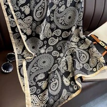 Women's Large Square Satin Scarf 90x90 Chic Polyester Printed - Paisley - View 3