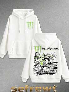 Hoodie, Off-Road Motorcycle Cross-Country Fox Racing  Ink, Suitable For Cross-Country Enthusiasts, Men's Wear, Street StyleWarm And Comfortable - 白色 - 查看 1