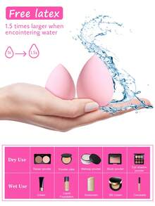 48PCS Makeup Tools Set Including:32PCS Makeup Brush Set+1pc Hairband+2PCS Hand Bowl Strap+3PCS Makeup Sponges+3PCS Triangle Powder Puffs+1pc Makeup Brush Cleaning Tools+3PCS Mini Makeup Sponges+3PCS Mini Air Cushion Powder Puffs,All-In-One & Beginner-Friendly | Travel-Ready & Gift-Ready | Perfect For Newbies/Her - Multicolor - View 9