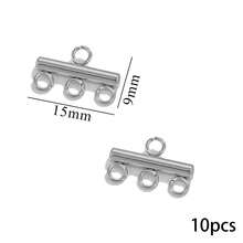 10pcs/Pack Stainless Steel Multi-Layer Chain Connector, DIY Jewelry Accessories Connector - Silver - View 9