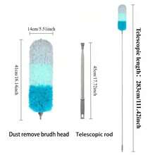 可伸缩超细纤维除尘掸，配有灵活长柄和静电除尘刷 - 重型不锈钢杆，可伸缩，适用于清洁吊扇、家具、百叶窗、汽车 - 可重复使用，无需电池/易于清洁天花板、地板和汽车 - 多色的 - 查看 9