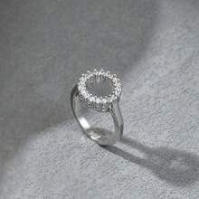Bộ 3 món trang sức cưới mùa hè gồm dây chuyền mặt đá Zirconia, nhẫn hình học và bông tai, thích hợp làm quà tặng sinh nhật, đám cưới, tiệc tùng. - Trắng K - Xem 6
