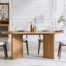 Mesa de comedor de 180 cm para cuatro a seis personas, mesa de cocina ovalada, mesa de comedor redonda moderna de estilo rústico, adecuada para el comedor, la cocina y la sala de estar. - Caqui - Ver 5