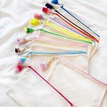 1/5/10/20 Stück Set, Boho-Stil bunte Quasten Dekor Leinwand Geschenktüten, Mehrzweck Federmäppchen, Kosmetiktasche, Kulturbeutel Set, Geschenkverpackungstüten für Schule, Abschluss, Geburtstag, Feiertags-Party, Hochzeit, Junggesellinnenabschied, Reise, Jubiläumsfeier, Gastgeschenktüten - Übersicht 5