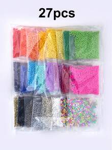 3mm Cuentas de Semilla, 27 Colores de Cuentas de Semilla de Vidrio para Hacer Joyería, Pequeñas Cuentas Artesanales para Hacer Pulseras, Hacer Joyería DIY Pulsera Collar - Talón - Ver 17