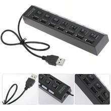 7-Port USB 2.0 Hub, 480Mbps 7 Port USB Hub No Conflict Plug & Play 7 Port USB 2.0 Hub For MousePrinterScanner - Xem 1