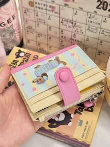 1PC 腊肠犬女士钱包 - 可爱的腊肠犬设计，拉链，金色五金，腊肠犬印花 - 小巧的卡包和零钱包，大容量短款钱包，可爱零钱包，生日礼物，女士钱包，迷你钱包，小钱包，可爱女士钱包。 - 彩色 - 查看 7