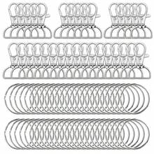 24/50pcs D-Ring Keychain Hooks And Key Rings Set, Swivel Clasp Crafts, For Wallet And Lanyard, Used For Making Bags, Handbags, Wallets, Backpacks, Dog Collars, DIY Craft Accessories - D-shaped Lobster Clasp + D-shaped Ring - View 12