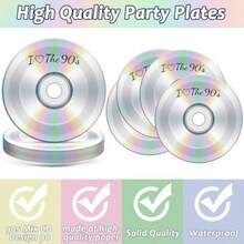 50Pcs 90's Party Paper Plates And Napkins 90's Mix CD Dessert Plates Retro 90s Theme Party Decorations I Love The 90s Tableware Set Serves 25 Guest 1990's Back To The 90 S Birthday Party Supplies - 我愛90年代 - 查看 3