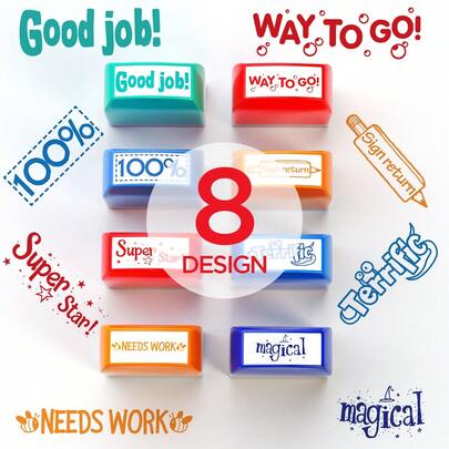 Bộ 5/8/12 tem khen thưởng và động viên trẻ em, tem khen ngợi bài tập về nhà của học sinh, tem đánh giá của giáo viên, tem khuyến khích gia đình làm bài tập về nhà.