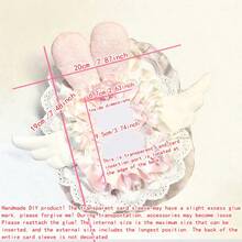 1pc Handmade Collectible Card Sleeve, 3-Inch Idol Card Storage Protector, Compatible With And Anime Photo Cards, Lace Plush Ear Ornament Bow Card Holder, Sweet Lolita Card Frame, Anti-Scratch Peripheral Protective Shell, DIY Storage And Display For Collectible Photos - A - View 6
